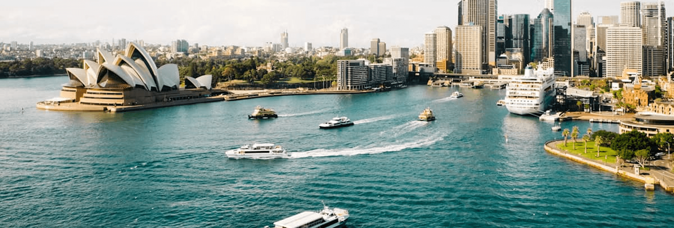 Sydney Harbour with Sydney Opera House and city skyline