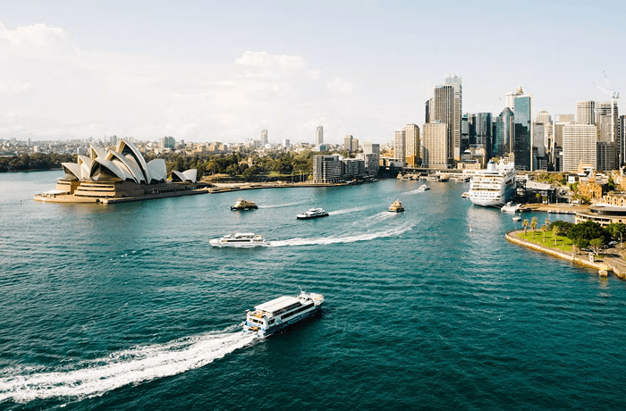 Sydney Harbour with Sydney Opera House and city skyline
