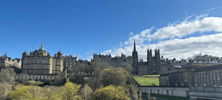 Edinburgh Castle overlooking the city skyline