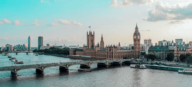 London city skyline with Big Ben and River Thames